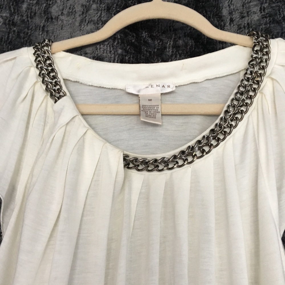 Kenar cream blouse w/neck chain neckline size M